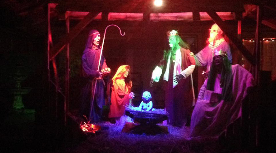 Think this is a nice, peaceful nativity scene? Look a little closer.